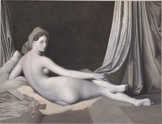 Jean Auguste Dominique Ingres Odalisque in Grisaille oil painting picture